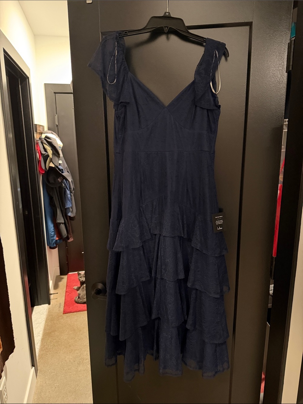 Lulu's Navy Tiered Ruffle Midi Dress